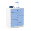 COMODA POLITORNO 5CAJ BL/AZ