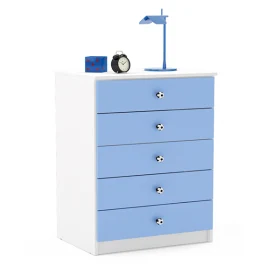 COMODA POLITORNO 5CAJ BL/AZ
